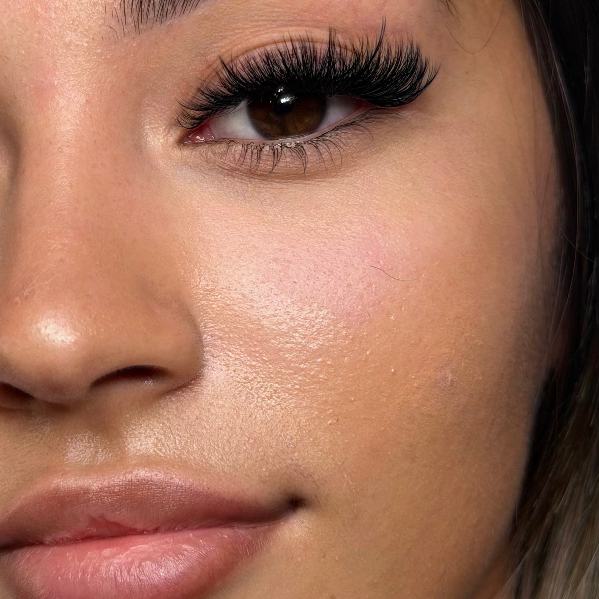 Close-up of voluminous lash extensions at House of Lashè